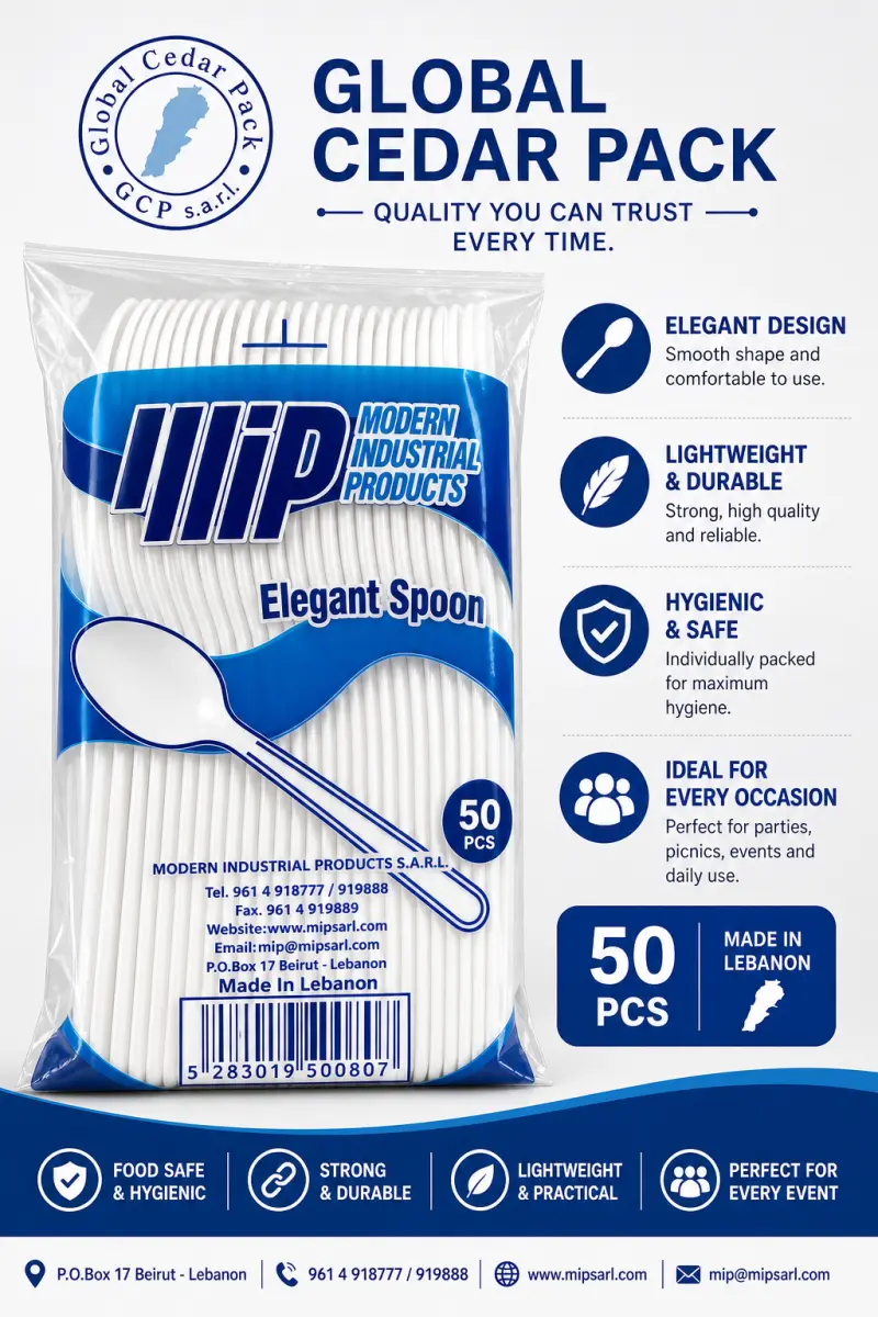 Spoon white heavy duty