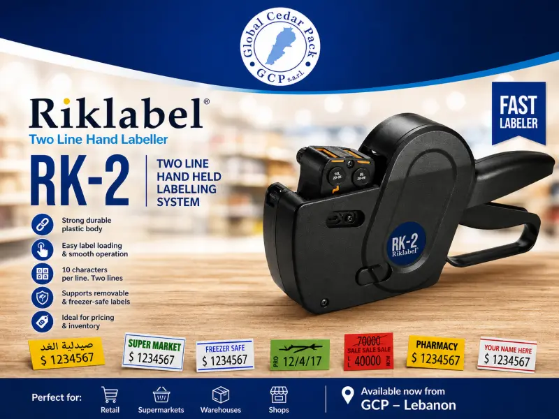 RK2 two line hand labeller