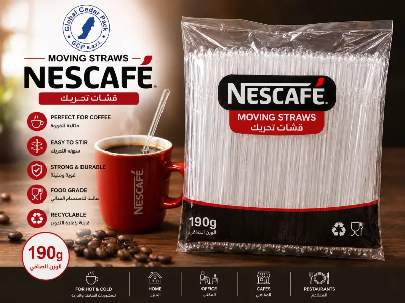 Moving straws nescafe